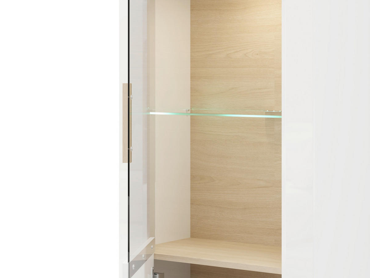 VITRIN fehér, Bianco tölgy  - Bianco tölgy/fehér, Basics, műanyag/faalapú anyag (64/193.5/35.5cm) - Carryhome