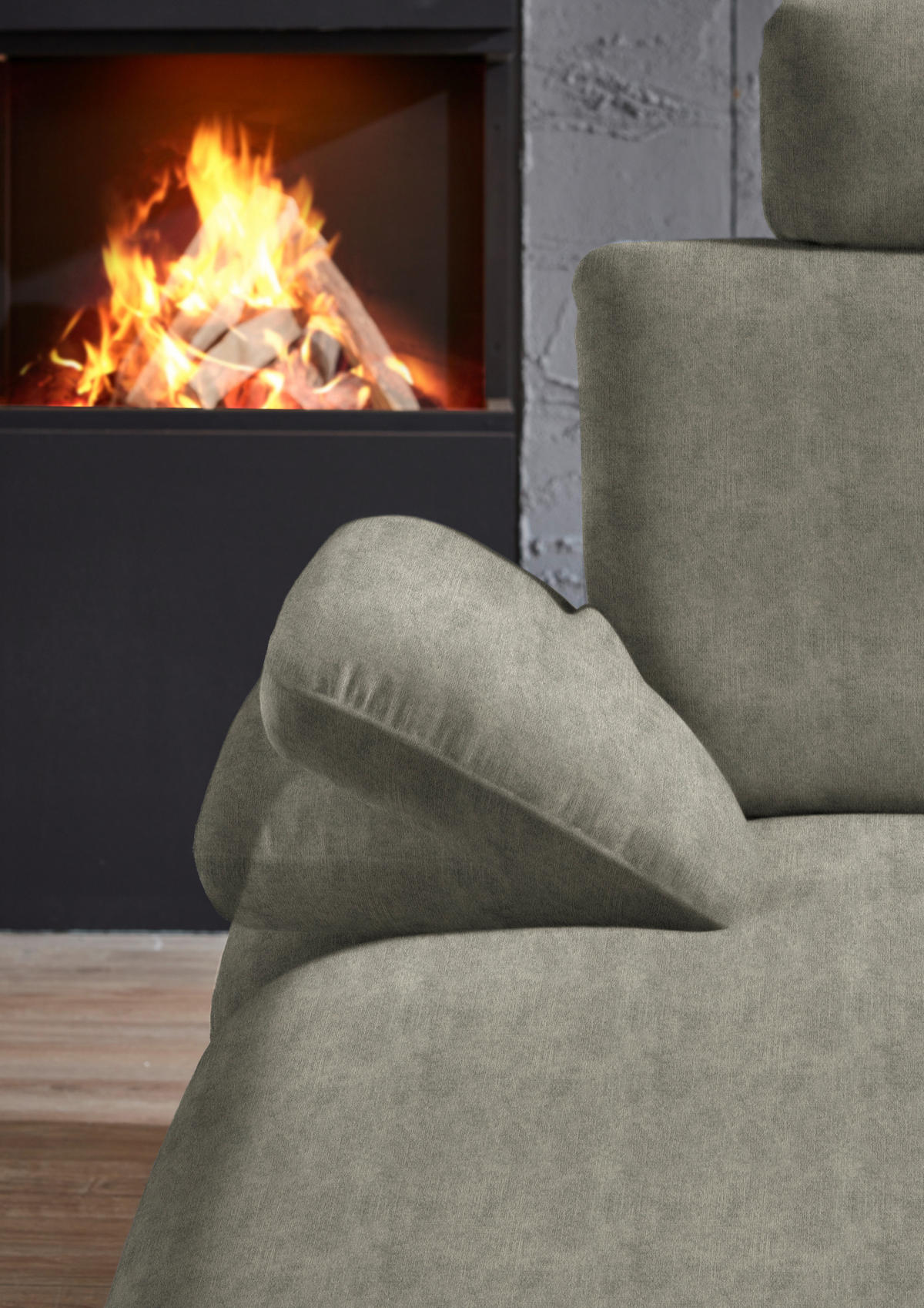 WOHNLANDSCHAFT in Velours Grau  - Schwarz/Grau, Design, Textil/Metall (180/344/208cm) - Dieter Knoll
