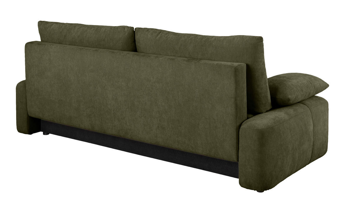 SCHLAFSOFA Olivgrün Rücken echt, Armteil links, Armteil rechts  - Schwarz/Olivgrün, Design, Kunststoff/Textil (240/93/108cm) - MID.YOU