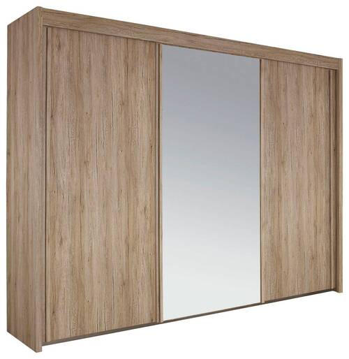 SCHWEBETÜRENSCHRANK 3-türig Eichefarben - Eichefarben, Basics, Glas/Holzwerkstoff (300/223/65cm) - Cantus