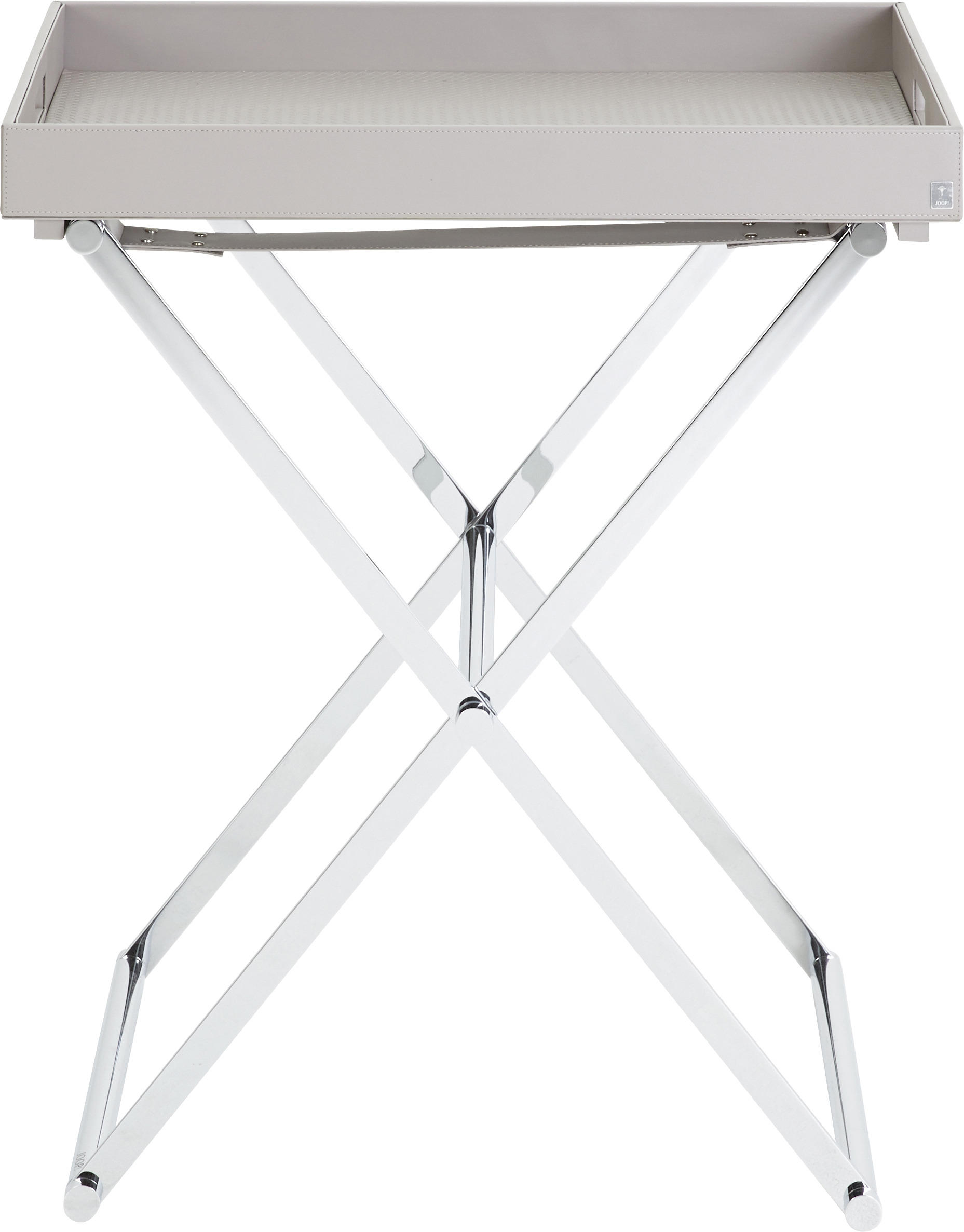 BEISTELLTISCH Grau, Chromfarben rechteckig  - Chromfarben/Grau, Basics, Kunststoff/Metall (66/68/47cm) - Joop!