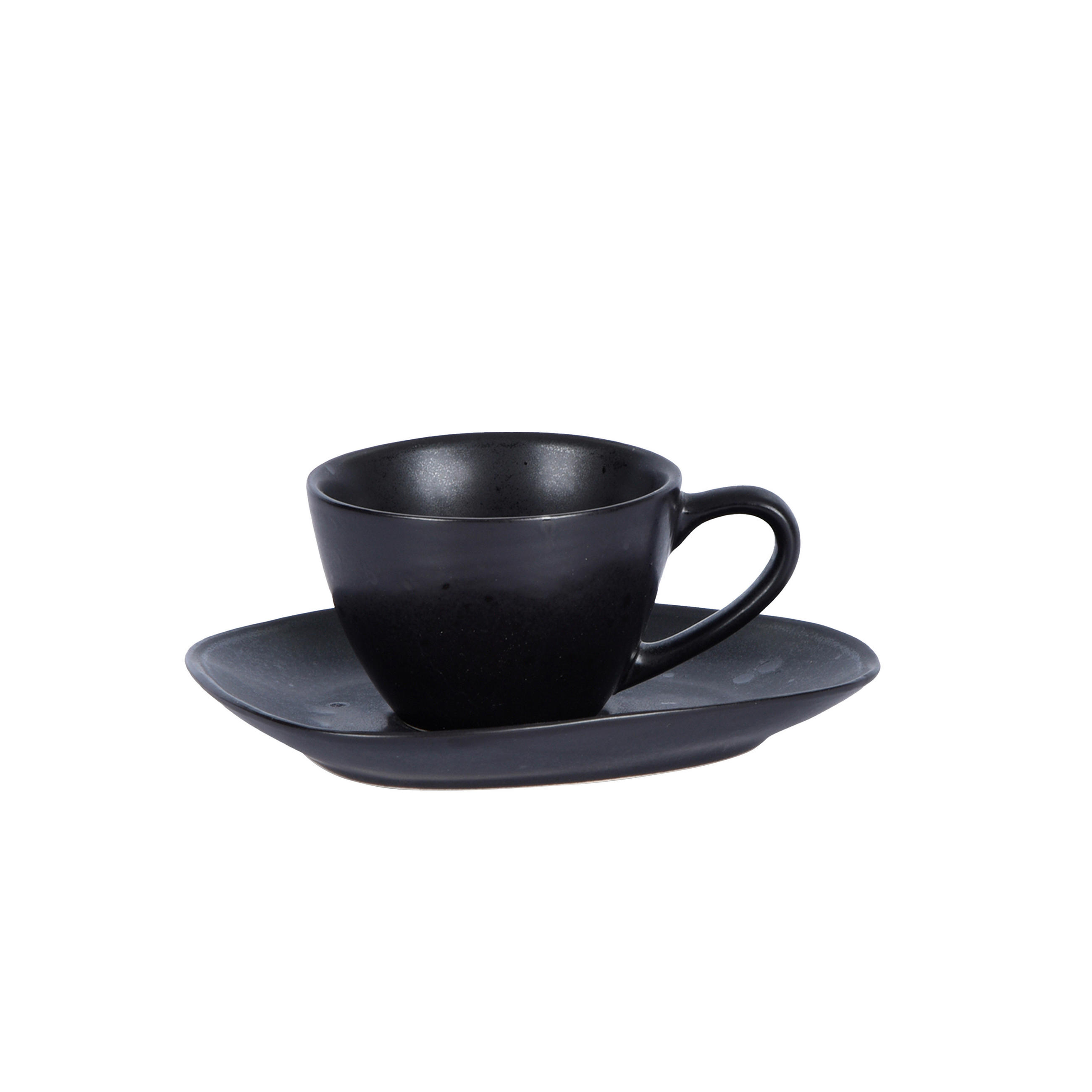 CEAȘCĂ ESPRESSO CU FARFURIOARĂ  - negru, Design, ceramică - Novel