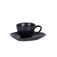 CEAȘCĂ ESPRESSO CU FARFURIOARĂ  - negru, Design, ceramică - Novel