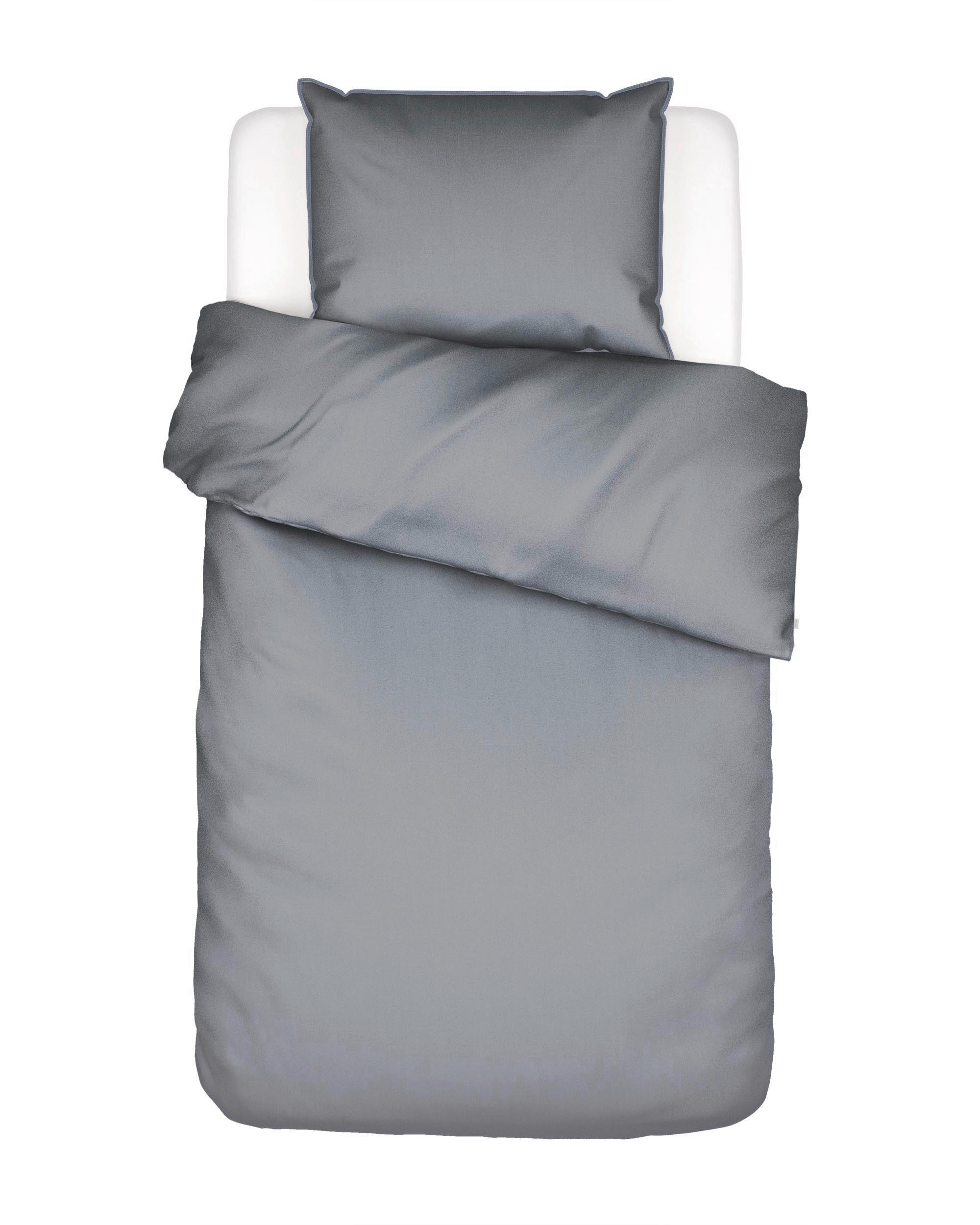 BETTWÄSCHE Minte Satin 135/200 cm  - Dunkelgrau, Basics, Textil (135/200cm) - Essenza