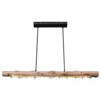 HÄNGELEUCHTE 100/8/150 cm    - Schwarz/Naturfarben, Basics, Holz/Kunststoff (100/8/150cm) - Globo