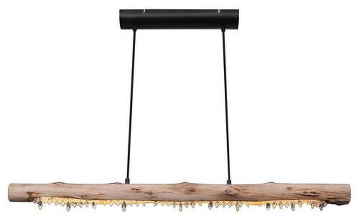 HÄNGELEUCHTE 100/8/150 cm    - Schwarz/Naturfarben, Basics, Holz/Kunststoff (100/8/150cm) - Globo
