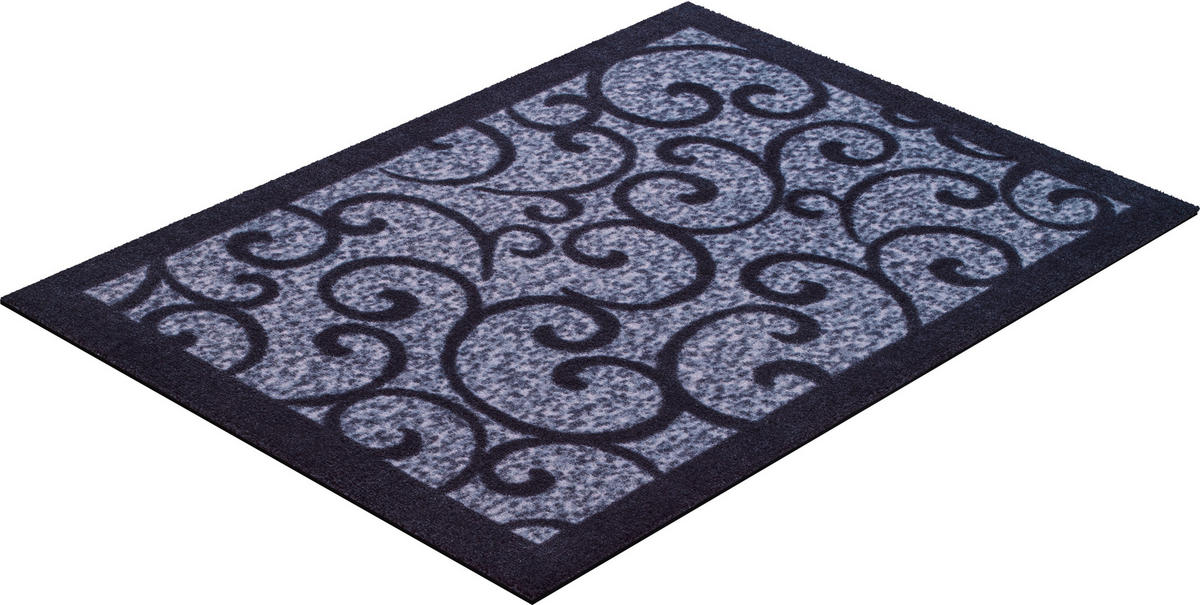 FUßMATTE 60/85 cm Grillo  - Blaugrau/Schwarz, LIFESTYLE, Kunststoff/Textil (60/85cm) - Grund