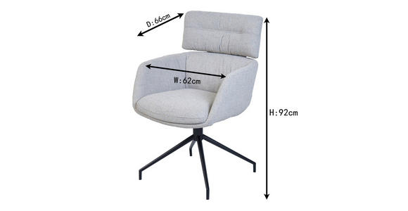 ARMLEHNSTUHL  Sitzfläche 360° drehbar, Stoffauswahl Webstoff  Grau, Schwarz  - Schwarz/Grau, Design, Textil/Metall (62/92/66cm) - Dieter Knoll