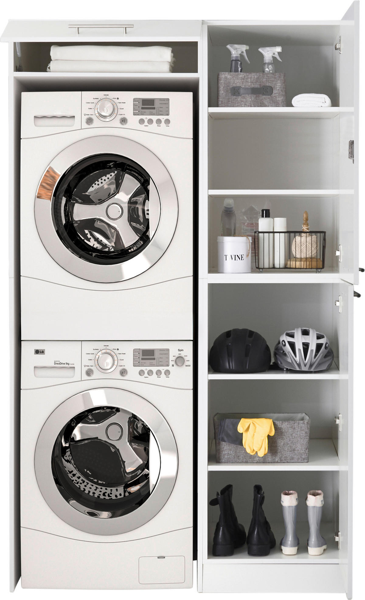 HAUSWIRTSCHAFTSRAUM 117/200/67,6 cm  in Weiß  - Weiß, KONVENTIONELL, Holzwerkstoff (117/200/67,6cm) - Respekta