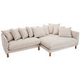 ECKSOFA Beige Chenille  inkl. Rückenkissen, Rücken echt  - Beige/Buchefarben, KONVENTIONELL, Holz/Textil (276/162cm) - Carryhome
