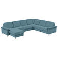 WOHNLANDSCHAFT  in Chenille Blau  - Blau/Alufarben, Design, Textil/Metall (170/333/265cm) - Dieter Knoll