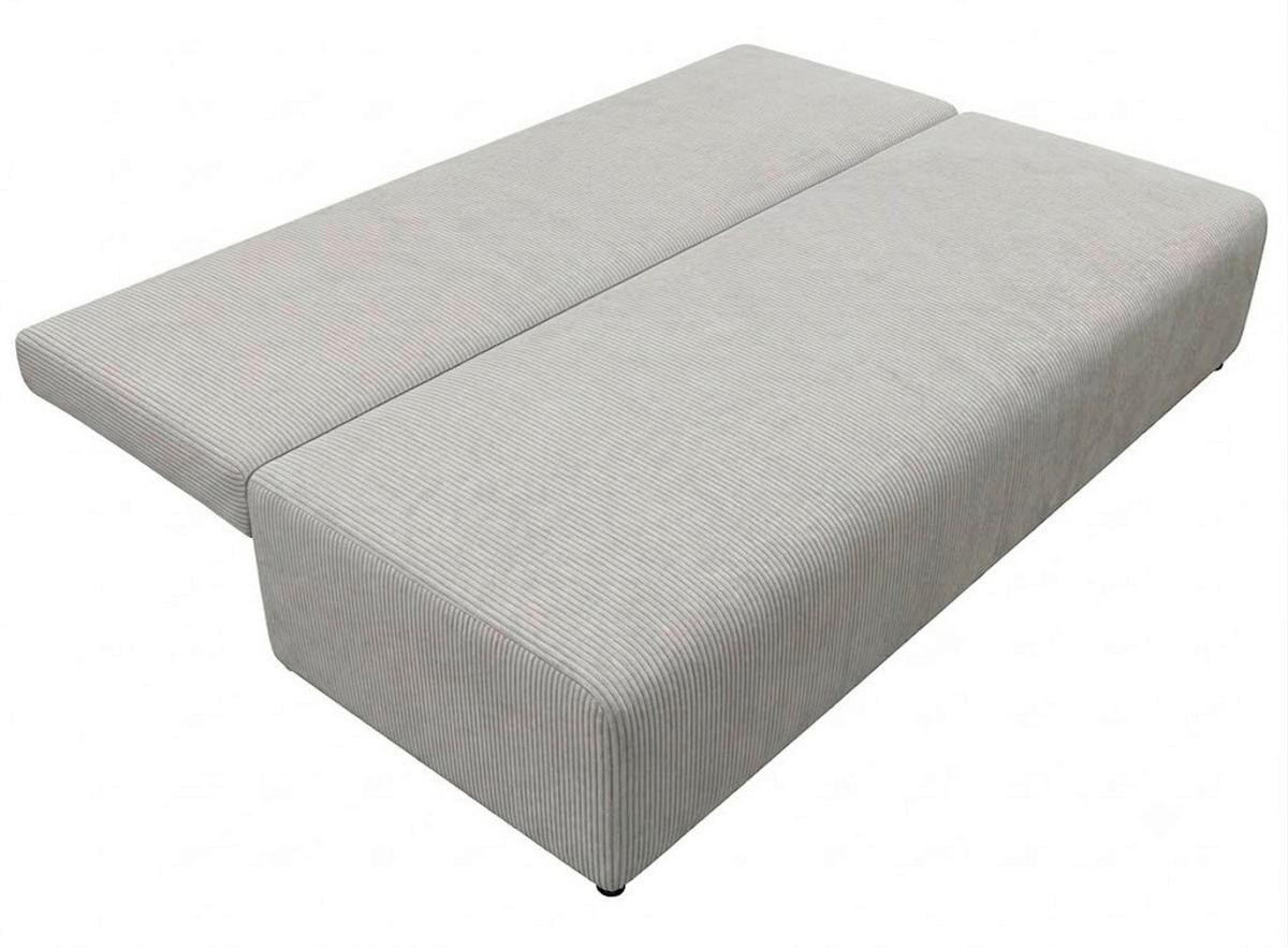SCHLAFSOFA MILKY Cord Beige  inkl. Rückenkissen, Armlehnenkissen, Bettkasten  - Beige/Schwarz, Design, Kunststoff/Textil (206/87/88cm) - MID.YOU