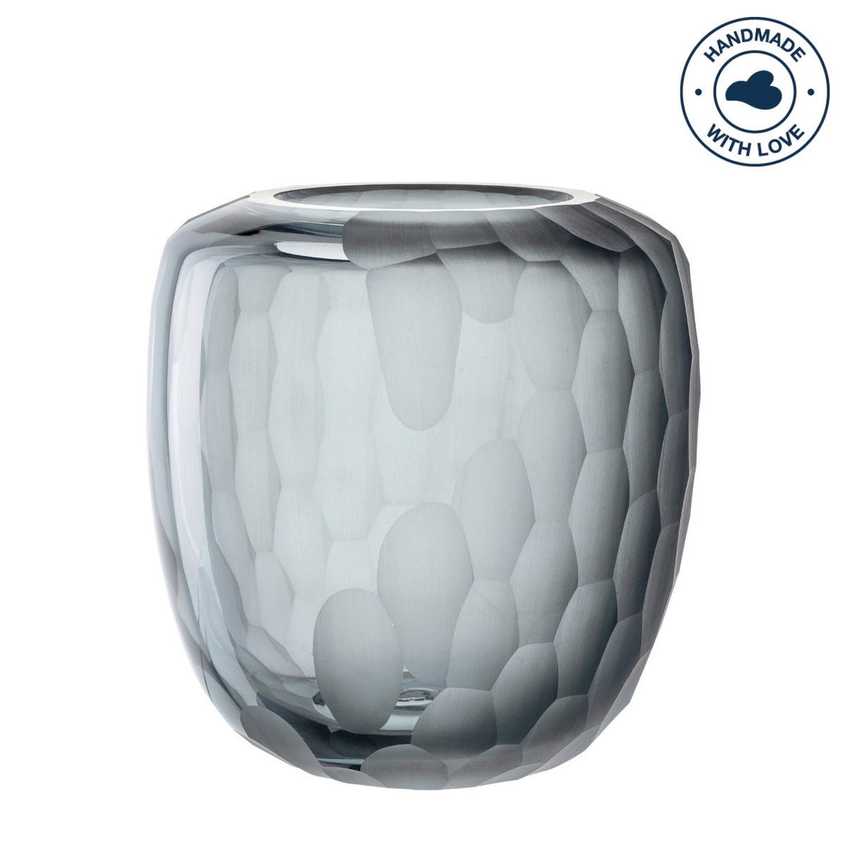 VASE  - Grau, KONVENTIONELL, Glas (16,50/17,50/16,50cm) - Leonardo