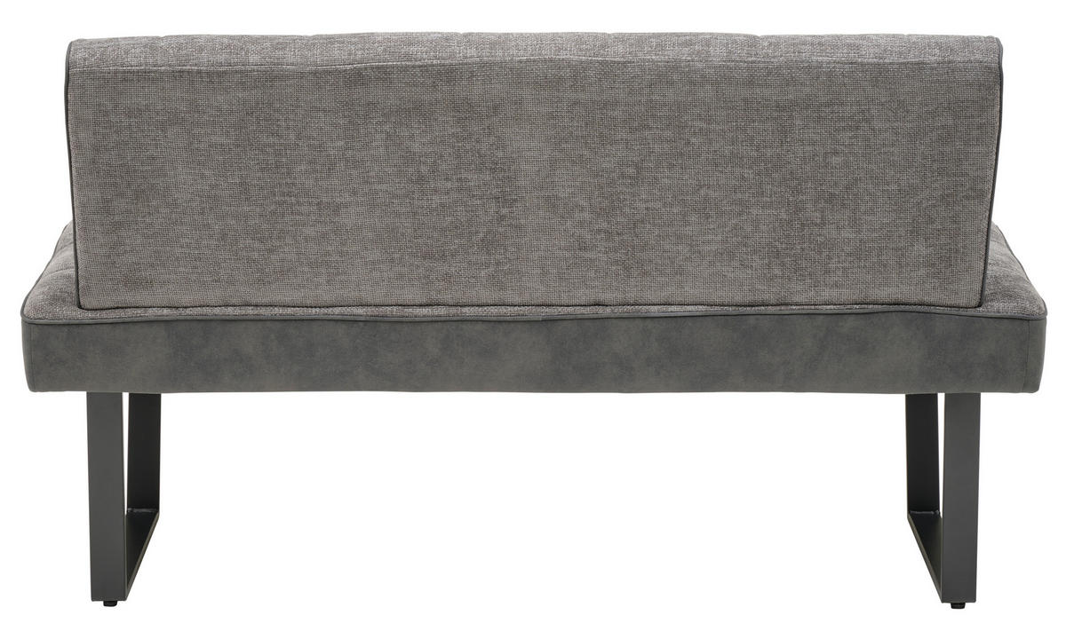 SITZBANK 140/86/70 cm Mikrofaser, Leinenoptik Grau, Schwarz  - Schwarz/Grau, KONVENTIONELL, Textil/Metall (140/86/70cm) - MID.YOU