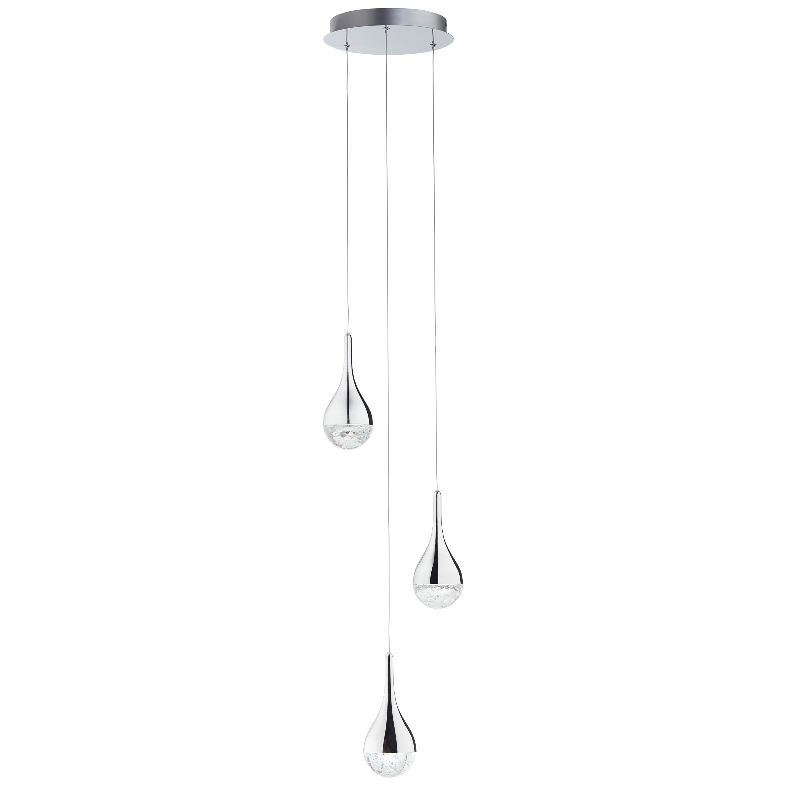 LED-HÄNGELEUCHTE Frizzante 26/143,5 cm   - Chromfarben, Design, Glas/Metall (26/143,5cm)