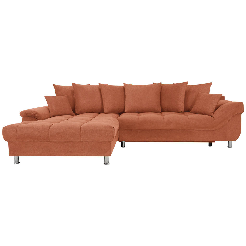 Thumbnail - Livetastic Ecksofa, Cognac, Textil, 4-Sitzer, Füllung: Schaumstoffflocken,Schaumstoffflocken, Ottomane links, 312x198 cm...