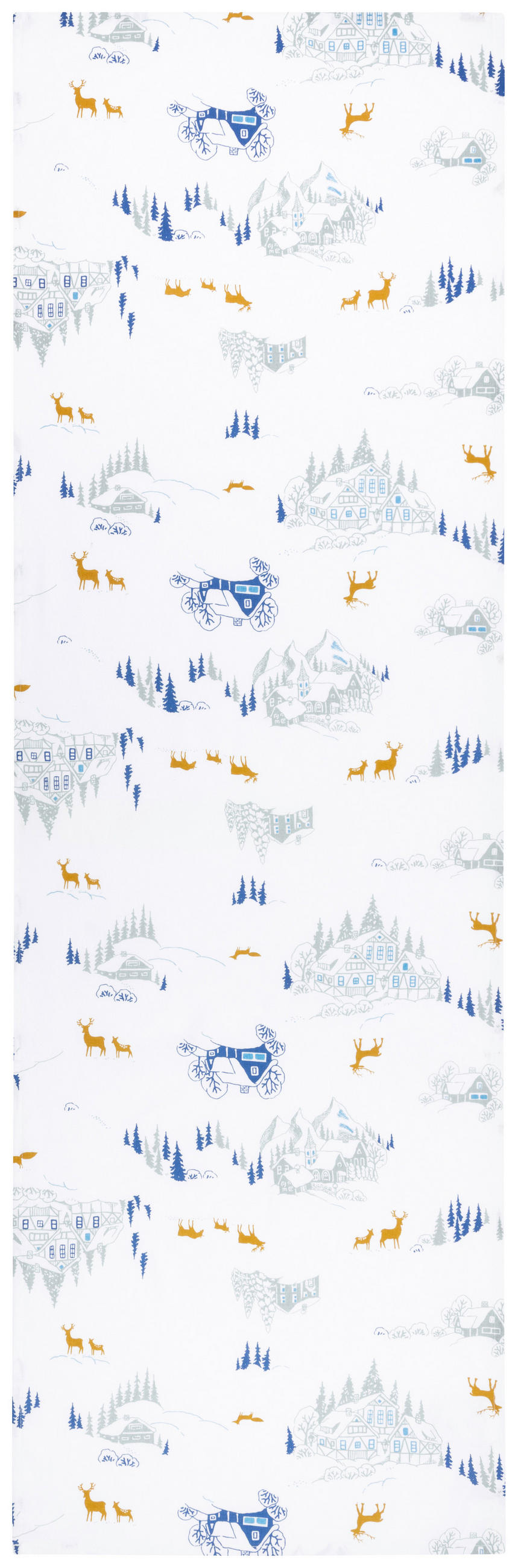 TISCHLÄUFER Textil Blau, Weiß, Goldfarben 45/140 cm  - Blau/Goldfarben, Design, Textil (45/140cm) - X-Mas