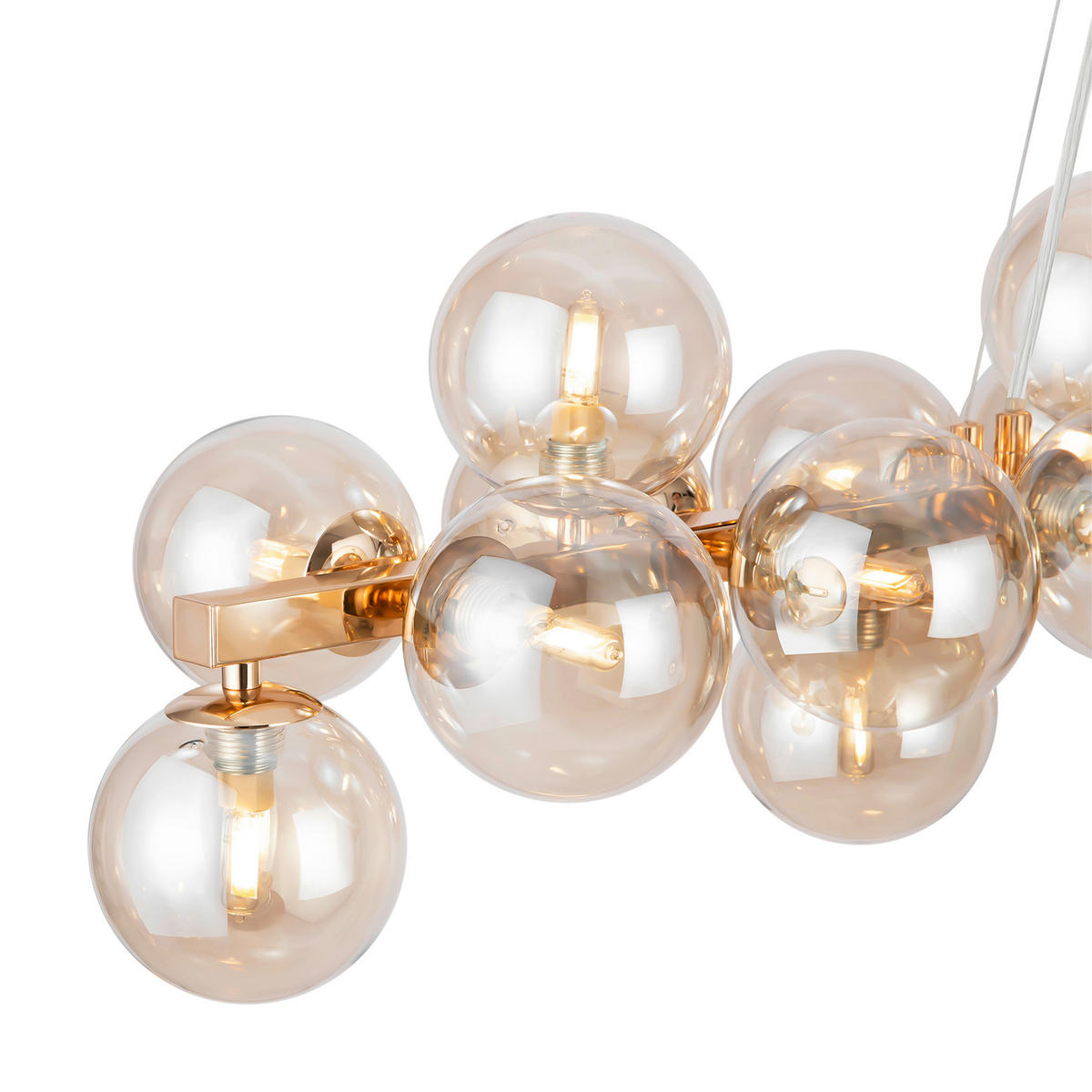 PENDELLEUCHTE 23,8/22,8/123,5 cm   - Goldfarben, Trend, Glas/Metall (23,8/22,8/123,5cm) - MAYTONI
