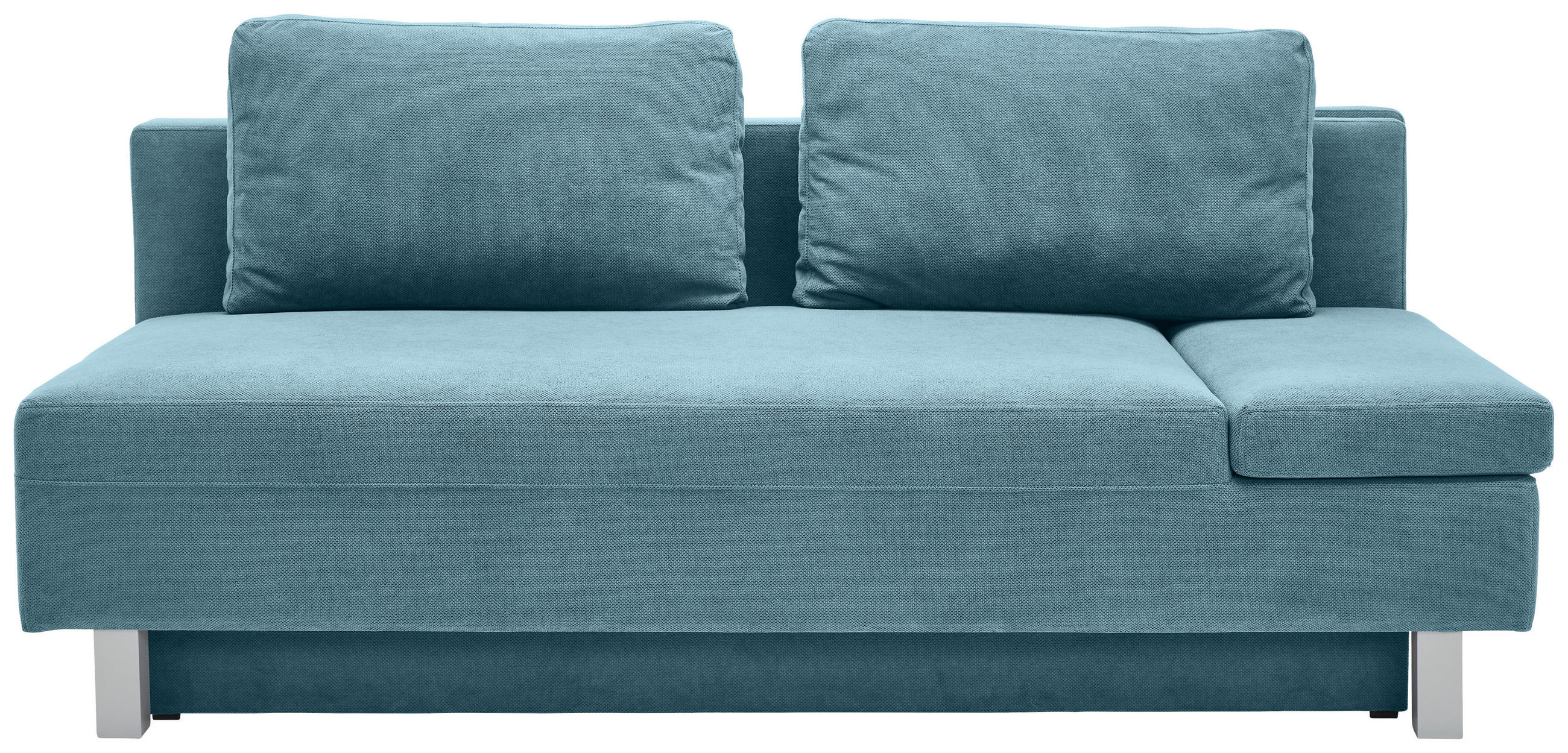 SCHLAFSOFA in Flachgewebe Blau  - Chromfarben/Blau, Design, Holz/Textil (205/77-93/99cm) - Novel