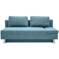 SCHLAFSOFA in Flachgewebe Blau  - Chromfarben/Blau, Design, Holz/Textil (205/77-93/99cm) - Novel