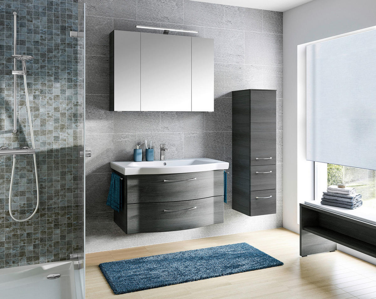 BADEZIMMER 4-teilig  in 128 cm  - Chromfarben/Graphitfarben, KONVENTIONELL, Glas/Keramik (128cm) - Pelipal