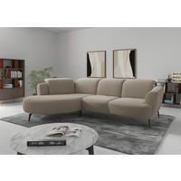 ECKSOFA Mikrofaser Beige  - Beige/Schwarz, Konventionell, Textil/Metall (199/309cm) - Sit & More