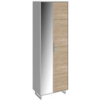 GARDEROBENSCHRANK Kaunas  in 70/197/40 cm  - Kaschmir/Eiche Bianco, Design, Glas/Holz (70/197/40cm) - Livetastic