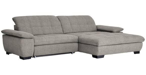 ECKSOFA  in Webstoff Grau  265/180 cm  - Schwarz/Grau, Design, Textil/Metall (265/180cm) - Carryhome