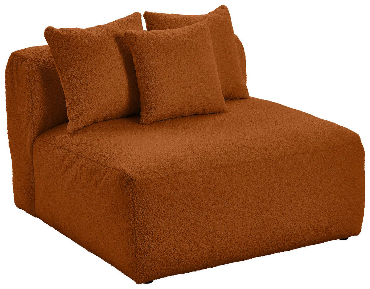 SOFAELEMENT BLOOM Flachgewebe, Teddystoff Rostfarben  - Rostfarben, Trend, Textil (100/70/122cm) - Livetastic