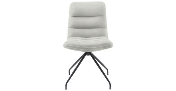 STUHL  in Cord Textil  - Hellgrau/Schwarz, Design, Textil/Metall (52/88/66cm) - Dieter Knoll