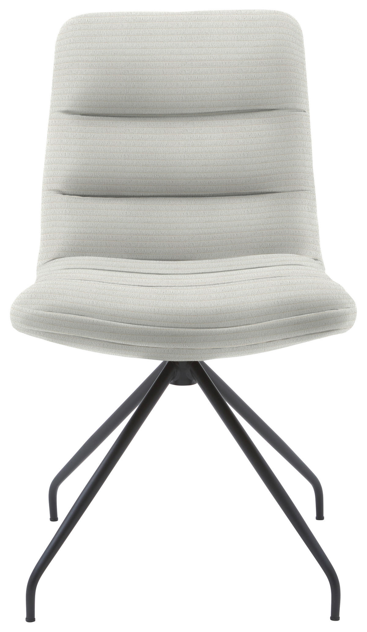STUHL  in Cord Textil  - Hellgrau/Schwarz, Design, Textil/Metall (52/88/66cm) - Dieter Knoll