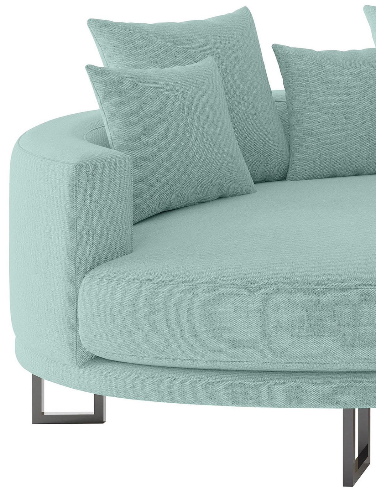 BIGSOFA in Webstoff Türkis  - Türkis/Schwarz, Design, Textil/Metall (150/283cm) - Livetastic