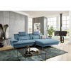 ECKSOFA in Webstoff Blau  284/184 cm  - Blau/Schwarz, Design, Textil/Metall (284/184cm) - Dieter Knoll