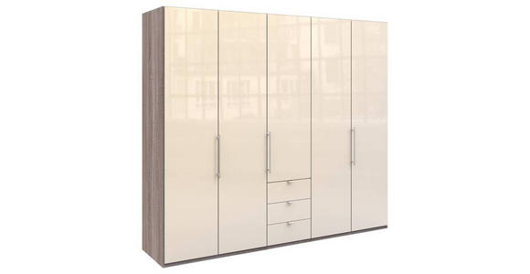 FALTTÜRENSCHRANK 250/216/58 cm 3-türig  - Chromfarben/Magnolie, KONVENTIONELL, Glas/Holzwerkstoff (250/216/58cm) - Venda