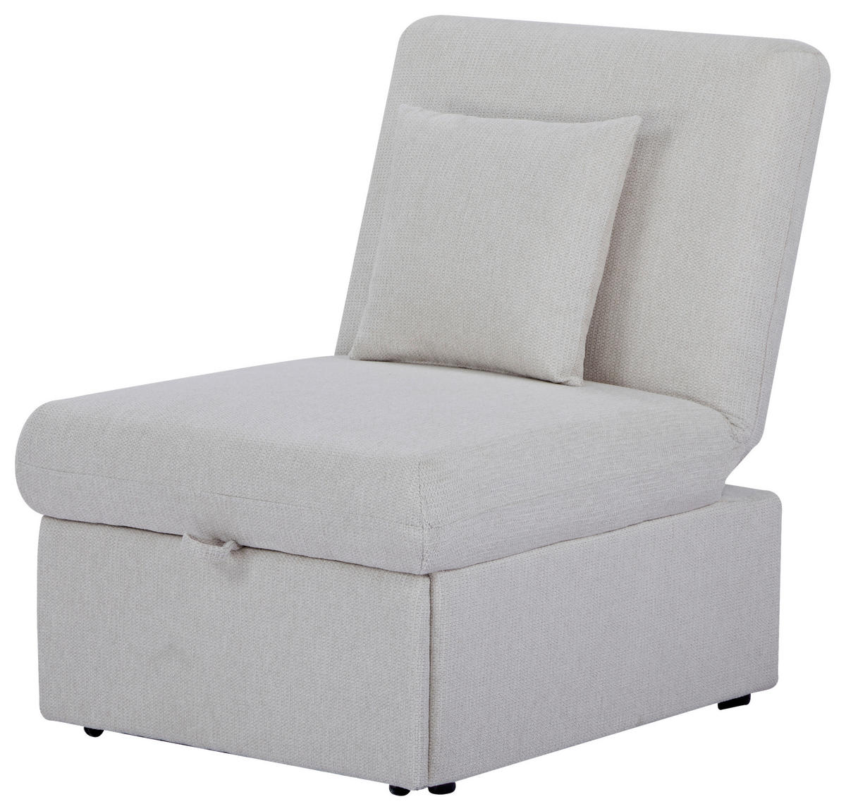 SCHLAFSESSEL in Samt Beige  - Beige/Schwarz, Design, Holz/Kunststoff (70/95/97cm) - Livetastic