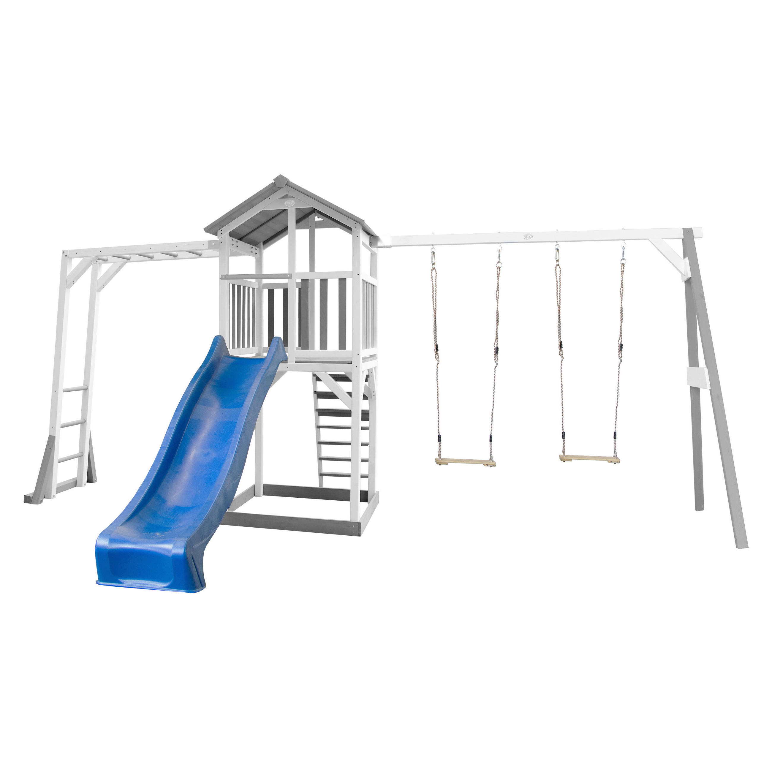 LEKTORN 519/241.9/349 cm SPIELHAUS BEACH TOWER CLIMBING  - vit/blå, Basics, trä (519/241.9/349cm)