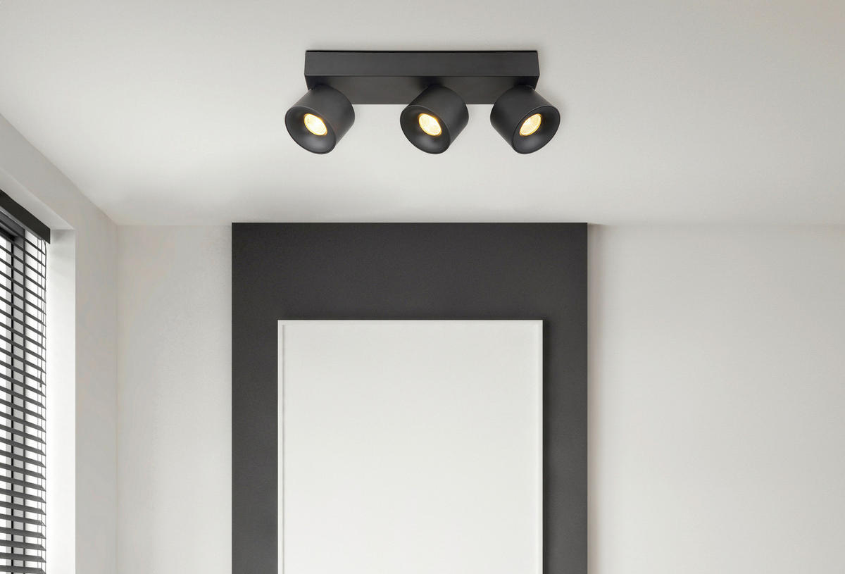 LED ZÁŘIČ, 33/7.2/12 cm - černá/průhledné, Design, kov/plast (33/7.2/12cm) - Globo