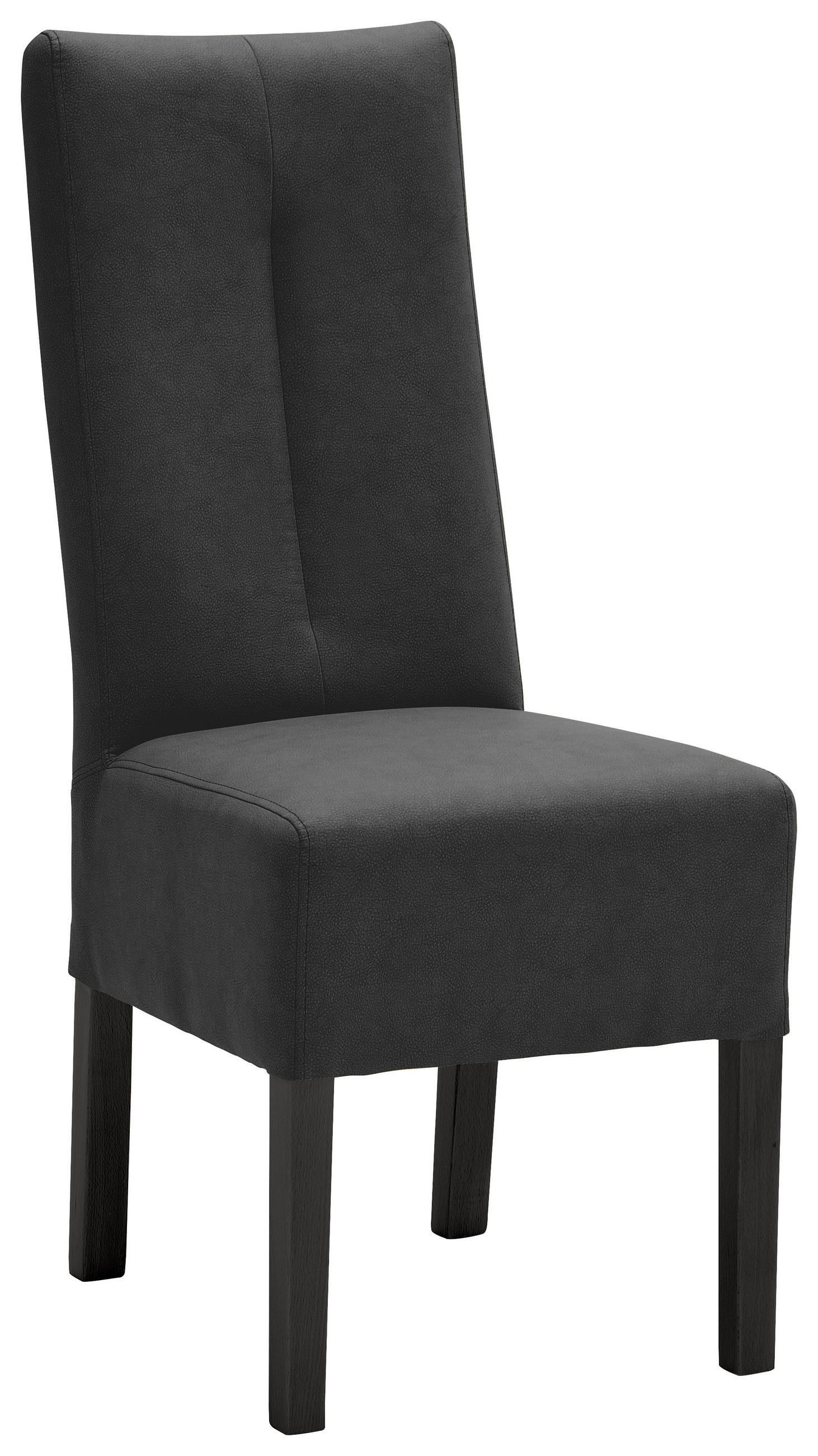 STUHL Lederlook Schwarz, Buche Kolonial  - Buche Kolonial/Schwarz, KONVENTIONELL, Holz/Textil (44/103/63cm) - Carryhome