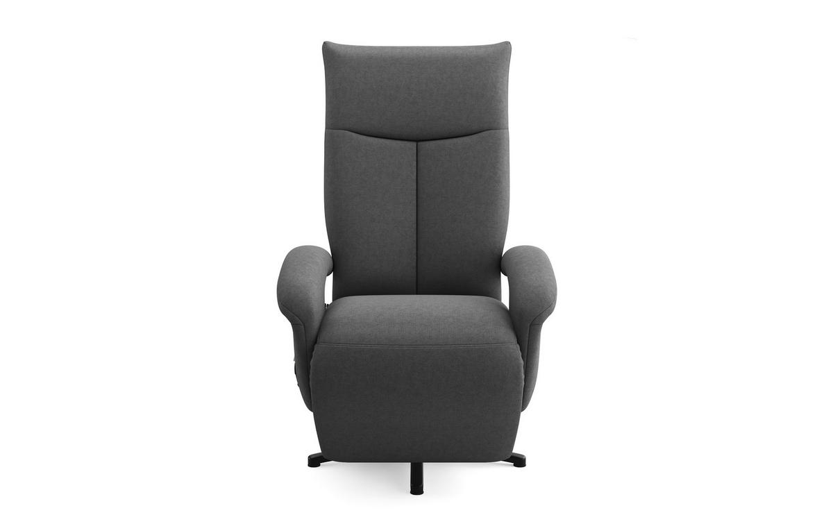 SESSEL in Flachgewebe Dunkelgrau  - Dunkelgrau/Schwarz, Konventionell, Textil/Metall (74/112/82cm) - Sit & More