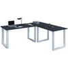 ECKSCHREIBTISCH 130/130/76 cm  in Anthrazit, Silberfarben  - Anthrazit/Silberfarben, Design, Holzwerkstoff/Metall (130/130/76cm) - MID.YOU