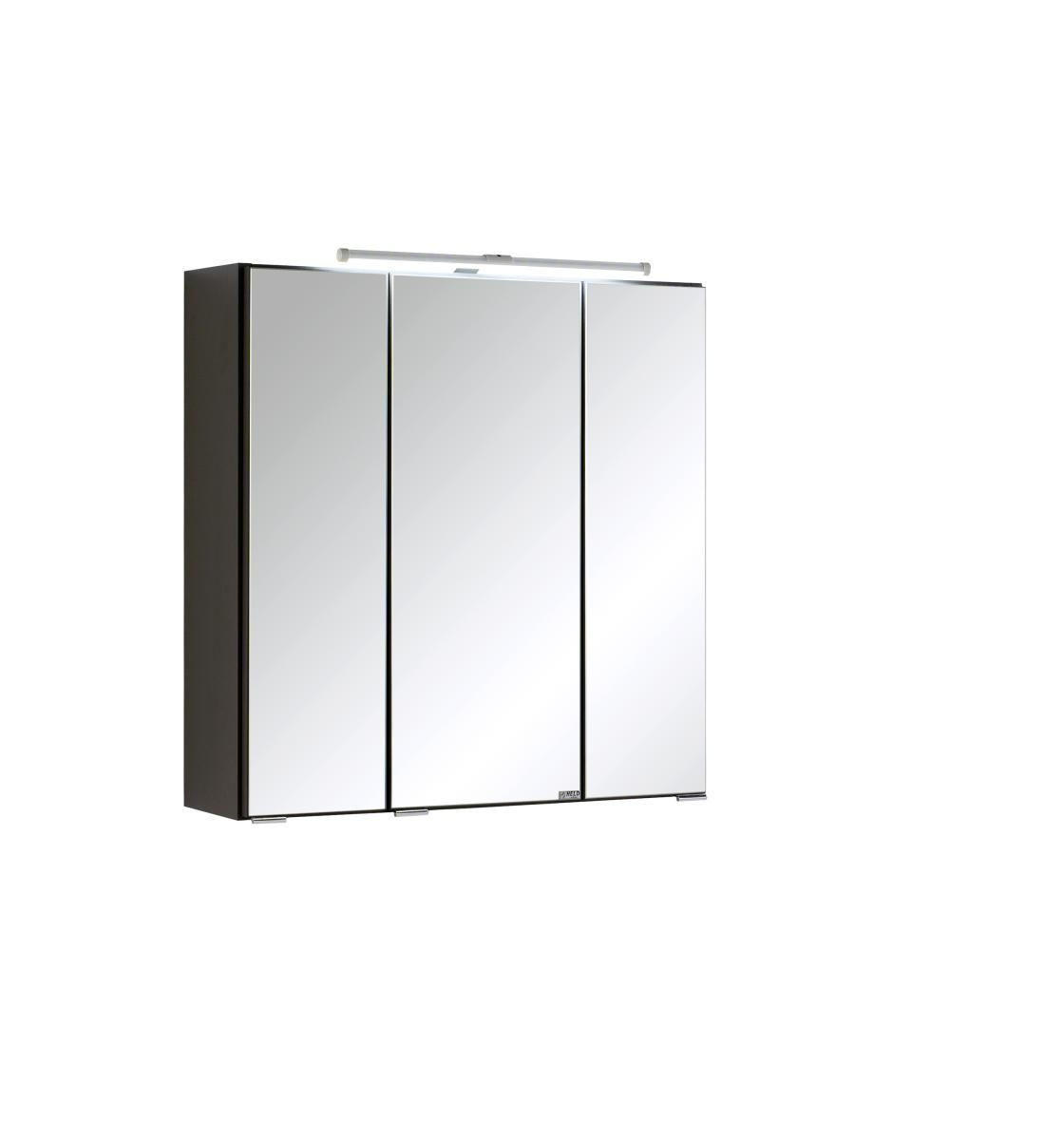 SPIEGELSCHRANK 60/64/20 cm - Chromfarben/Graphitfarben, KONVENTIONELL, Glas/Holzwerkstoff (60/64/20cm) - Held