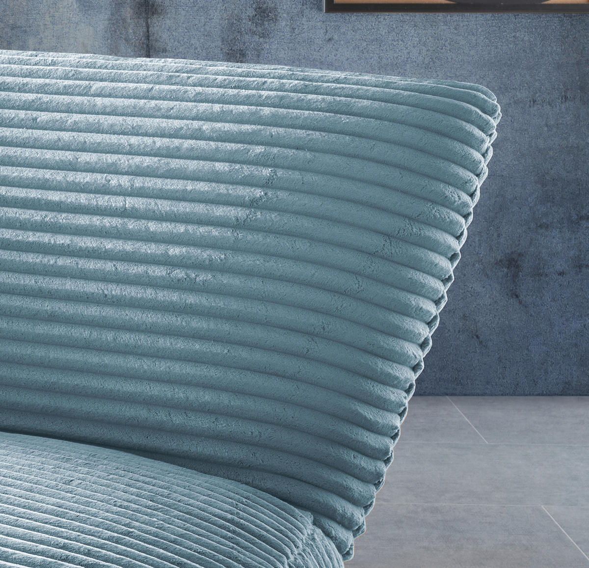 XXL-SESSEL in Cord Hellblau  - Schwarz/Hellblau, Trend, Textil/Metall (95/77/94cm) - Livetastic