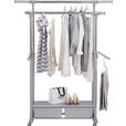 KLEIDERWAGEN in Grau, Chromfarben 92-143/116-176/44 cm   - Chromfarben/Grau, Design, Kunststoff/Metall (92-143/116-176/44cm) - Carryhome