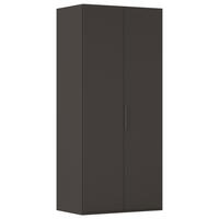 DREHTÜRENSCHRANK 101/223/61 cm,  in Graphitfarben, 2-türig  - Graphitfarben, Basics, Holzwerkstoff/Metall (101/223/61cm) - Novel