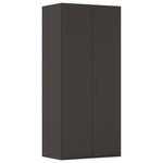 DREHTÜRENSCHRANK 101/223/61 cm,  in Graphitfarben, 2-türig  - Graphitfarben, Basics, Holzwerkstoff/Metall (101/223/61cm) - Novel