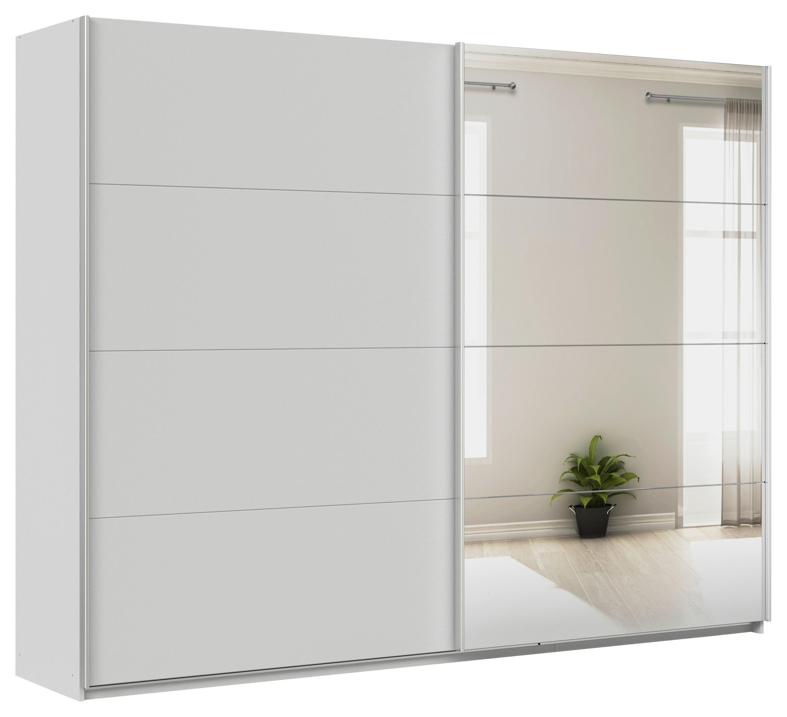 Schwebetürenschrank + Spiegel B: 271cm Feldkirch Seidengrau