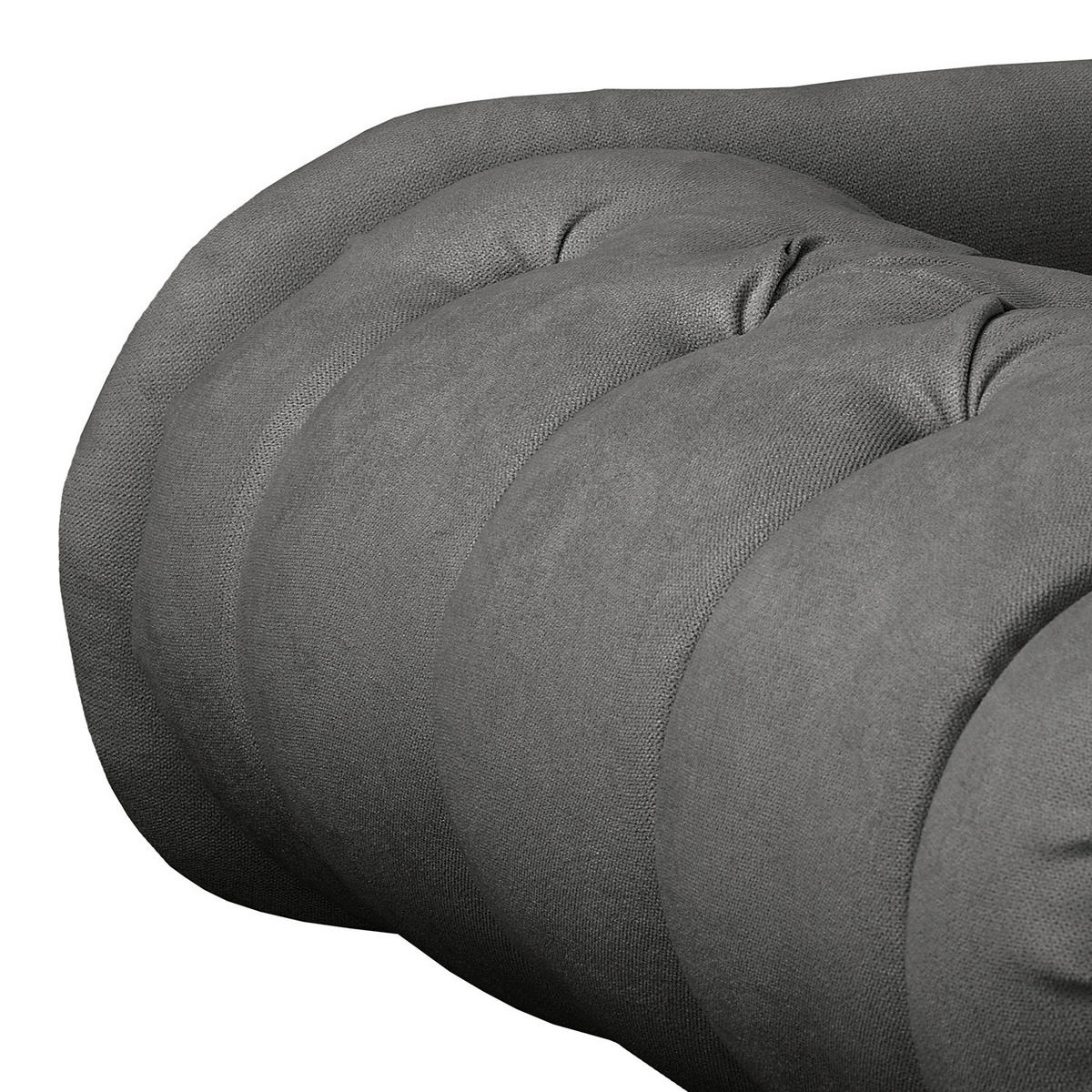 RÉCAMIERE Pako in Mikrofaser Dunkelgrau  - Dunkelgrau/Braun, Design, Holz/Textil (185/93/75cm) - Livetastic