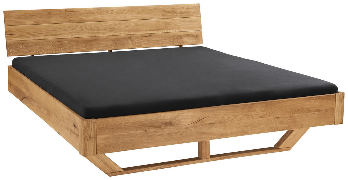 BALKENBETT 160/220 cm  in Wildeiche  - Wildeiche, Natur, Holz (160/220cm) - Linea Natura
