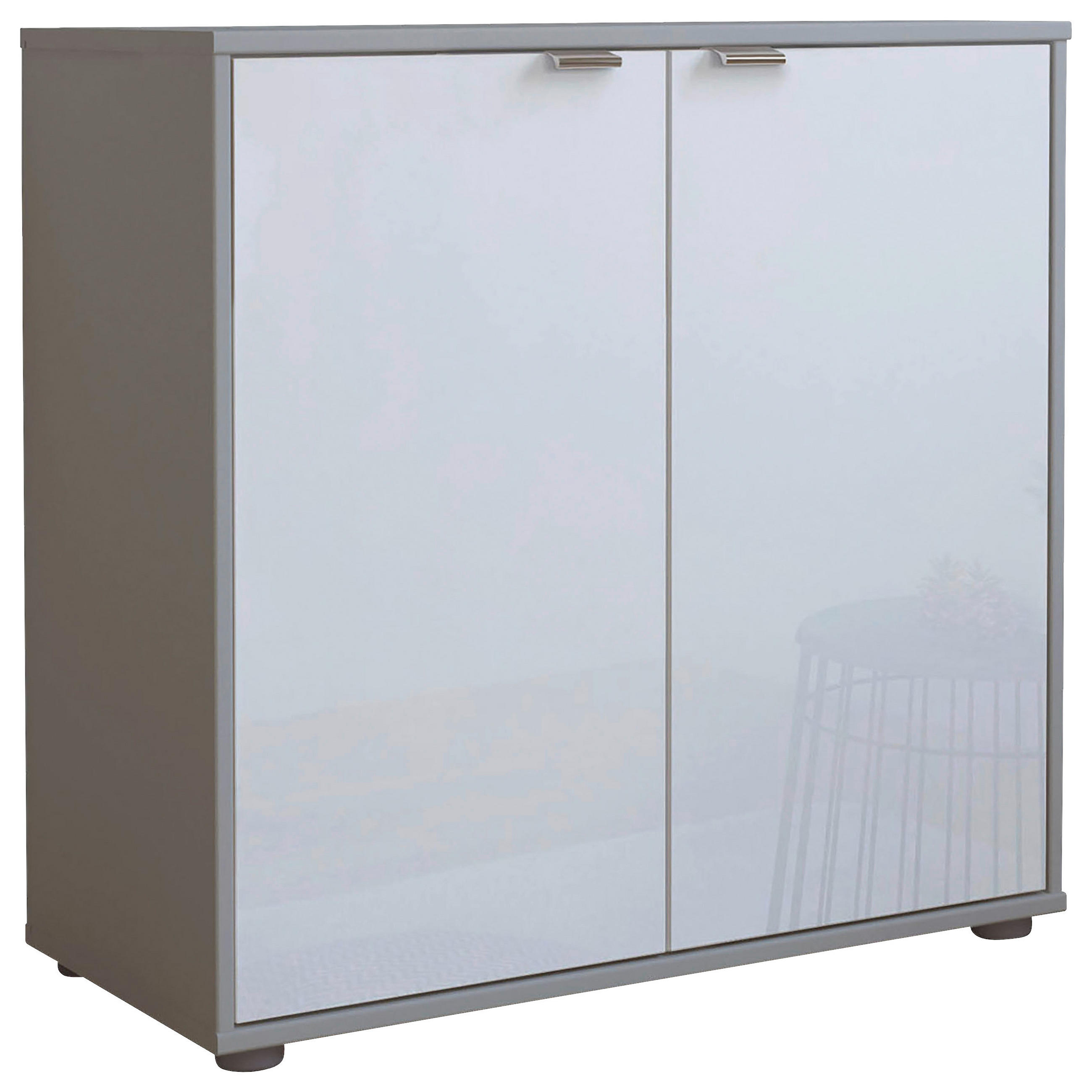 KOMMODE , 80/70/43 cm,  - Chromfarben/Schwarz, KONVENTIONELL, Glas/Holzwerkstoff (80/70/43cm) - Dieter Knoll