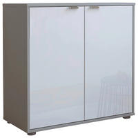 KOMMODE , 80/70/43 cm,  - Chromfarben/Schwarz, KONVENTIONELL, Glas/Holzwerkstoff (80/70/43cm) - Dieter Knoll